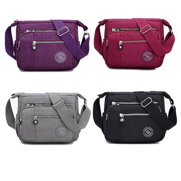 

women fashion nylon messenger bag shoulder letter zippper messenger casual solid color bag handbag