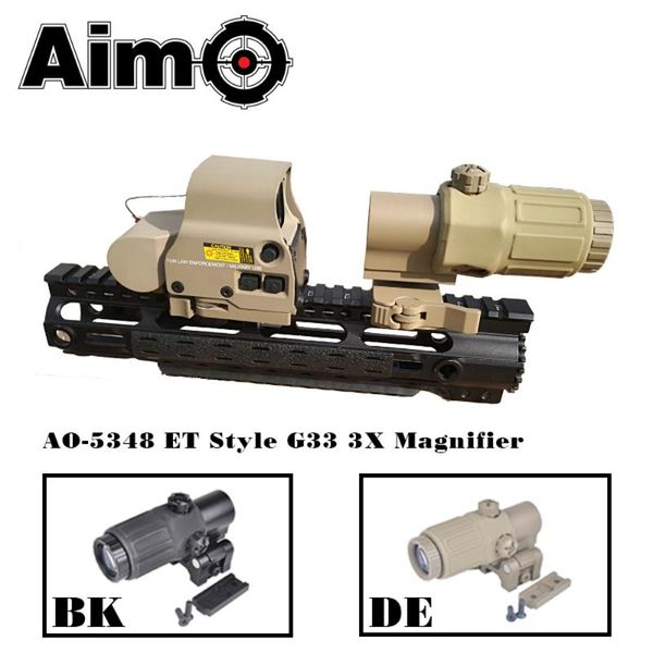 

aim-o tactical telescope red dot scope g33 3x magnifier holographic sight with switch to side quick detachable riflescope