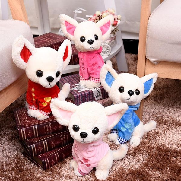 

17cm lovely chihuahua dog kids plush toy soft stuffed children multicolor plush pet dog doll baby girls present