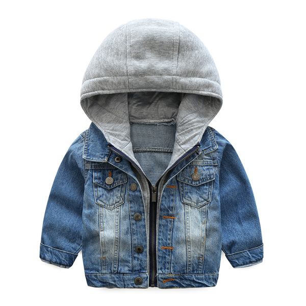 

warm denim cotton child coat casual children outerwear kids clothes windproof baby boys jackets for 3-10 years old, Blue;gray
