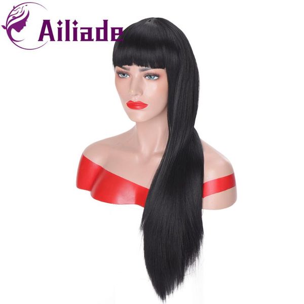 

synthetic wigs ailiade long straight wig black red and blonde for white /black women with bangs nature
