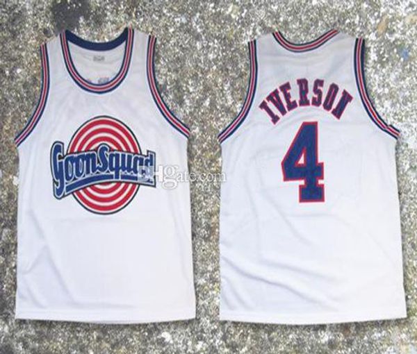 Retro Goon Squad Allen Iverson #4 Retro Basketball Jersey Mens Ed Custom Любой номер Имя майки