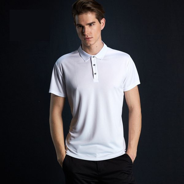 

sports quick-drying half sleeve shirt men solid color short sleeve mens polos men's fashion lapel shirt sweatshirt wgtx171, White;black