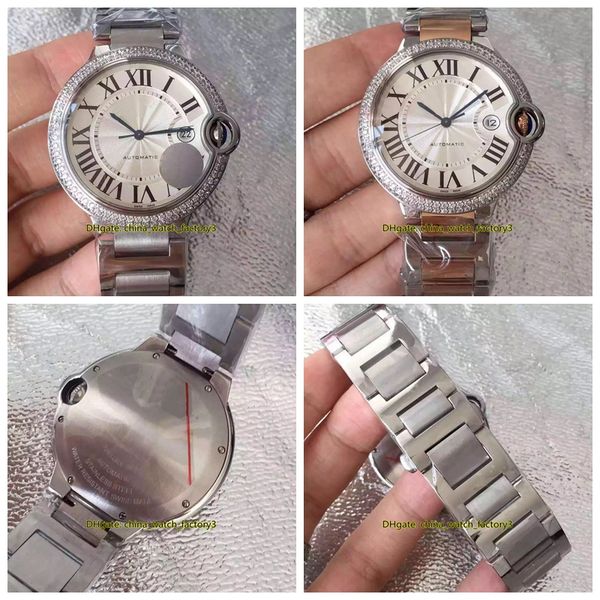 

6 style selling ax maker 40mm x 7mm ballon w69009z3 diamond asia cal.9015 movement mechanical automatic mens watch watches, Slivery;brown