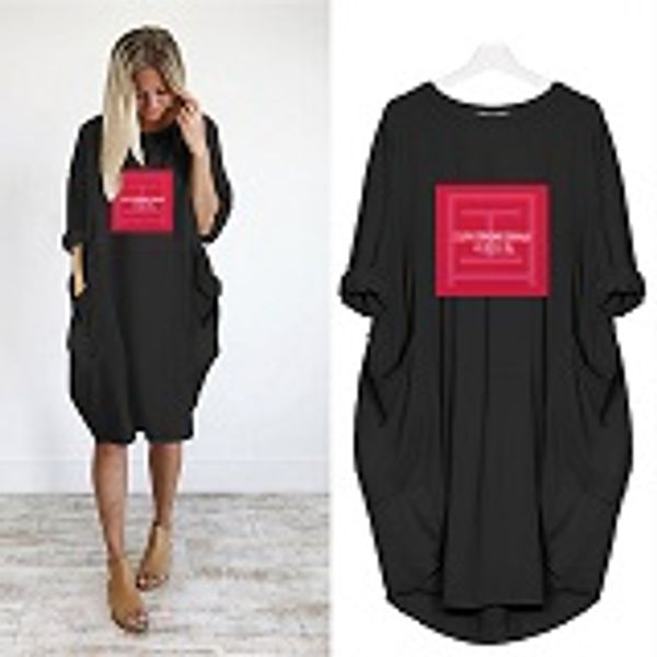 

2020 new style women casual dress fashion ms. long dress china refueling casual pocket long sleeve dress, Black;gray