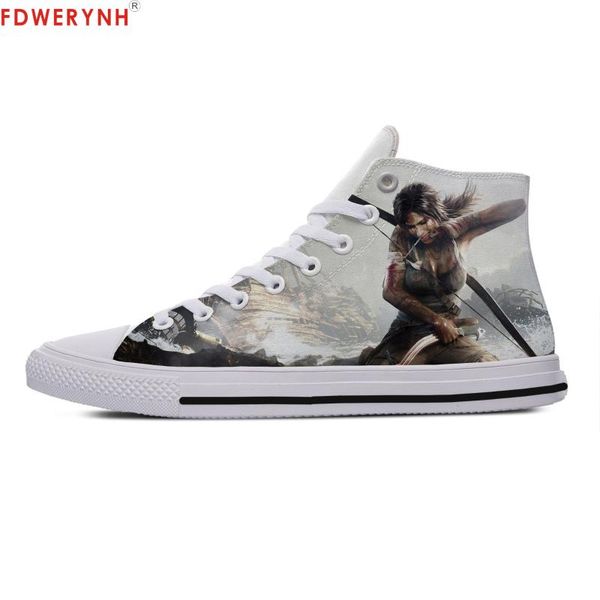 

men walking shoes man shoes classic games tomb raider diy individualization canvas leisure breathable walking of white
