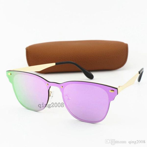 

5pcs txrppr fashion men purple lens sunglasses outdoor sport vintage women sun glasses eyewear with box, White;black
