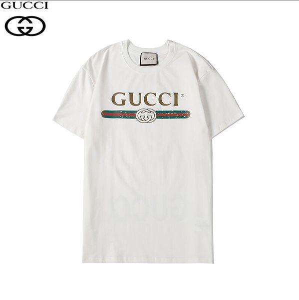 

2019 luxury mens designers t shirts summer t shirt crane printing designers t shirt hip hop fashion men women short sleeve tees size-016, White