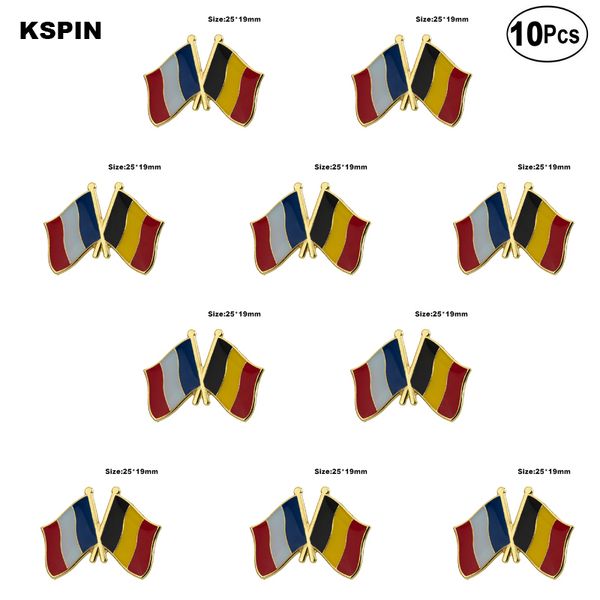 

france & belgium lapel pin flag badge brooch pins badges 10pcs a lot, Gray