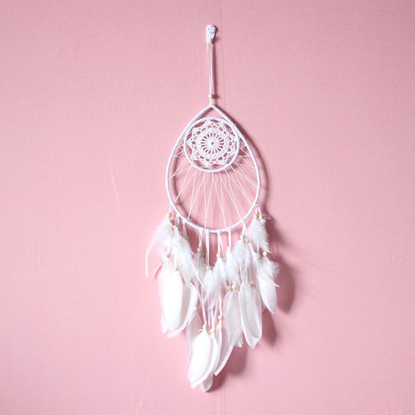 

dream catcher handmade feathers drop shape wall hanging decor beads ornament