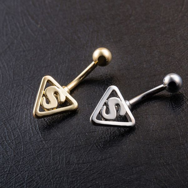 

simple triangle s navel piercing surgical steel belly button piercings gold silver stainless steel piercing ombligo accessory bi, Slivery;golden