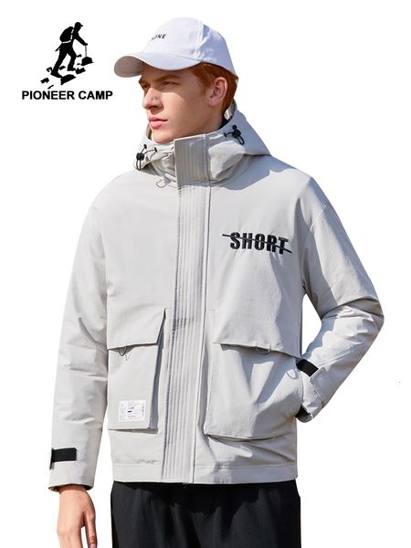 

pioneer camp 2019 news men winter thick down jacket outwear with pockets coats hooded causal jackets for men ayr907381t, Black