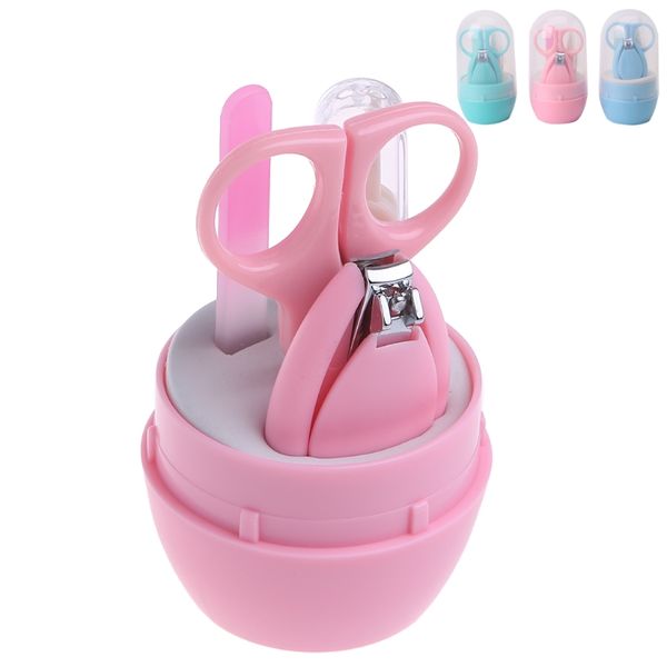 

kemei 4pcs/set baby kids nail care set infant finger toe nail clipper scissor cutter nail files tweezers safety manicure set