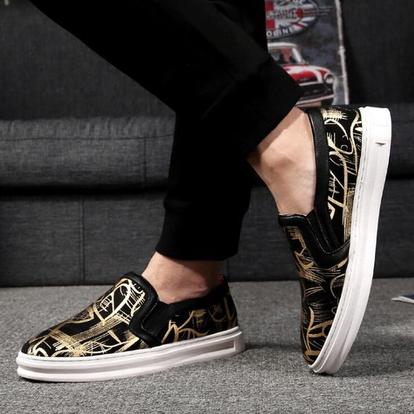 

summer large size mens designer shoes 3d cotton fabric printing casual men loafer shoes d01, Black