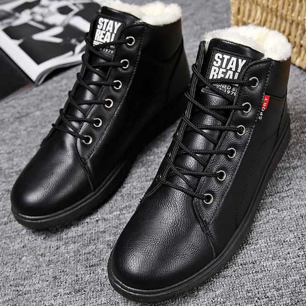 

ankle boots men black large size 11 winter boots men shoes warm fur snow boots men wear-resistant male tennis