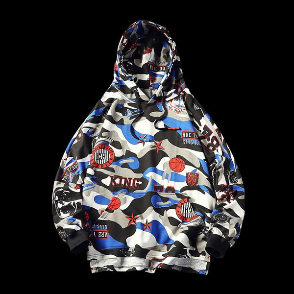 

2019 autumn cotton harajuku graffiti hoodie sweatshirt mens hip hop pullover hoodies streetwear casual fashion clothes hipster, Black