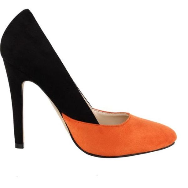 

shofoo shoes,beautiful fashion multi-color flock, 11 cm high-heeled women's shoes, pointed toe pumps. size: 34-45, Black