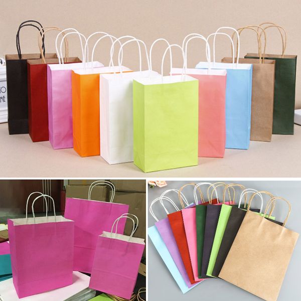 

kraft paper bag portable candy color gift bag with handles store packaging bag shopping bags gift wrap hh7-1946