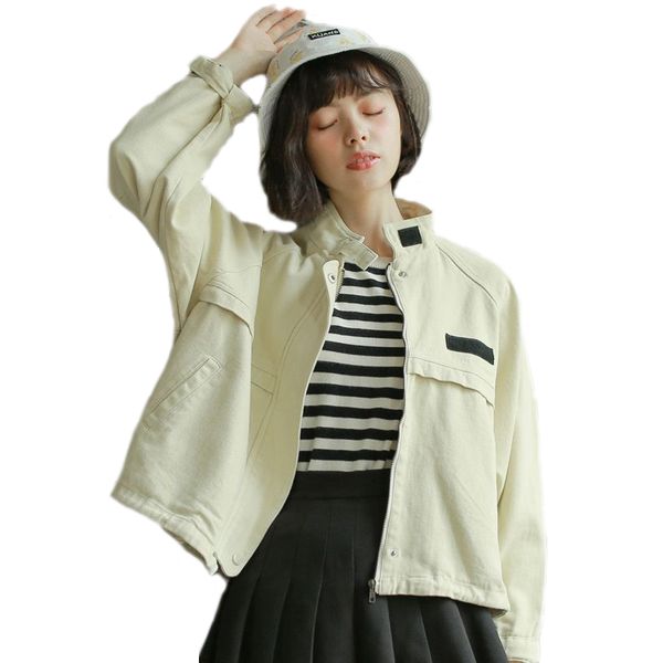 

autumn spliced bolero windbreaker for girls new fashionable women's jackets loosen harajuku lady jackets bomber cotton coat, Black;brown