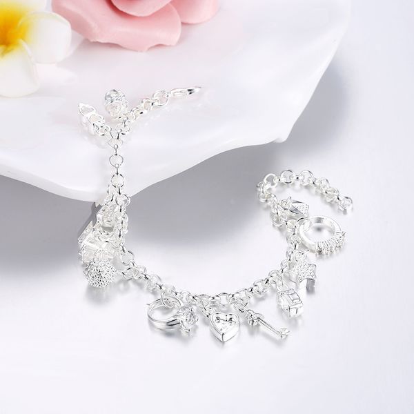 

bracelets women's silver-plated multi-pendants europe and america creative fashion popular hand jewelry cross border m