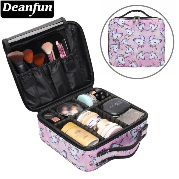

unicorn makeup case multifunctional cosmetic bag travel organizer train cases with adjustable dividers makeup bags train