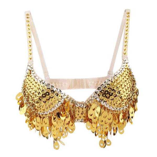 

women belly dance beaded bra sequins dancing bellydance costume tassels stage performance clothes competition suit gold, Black;red