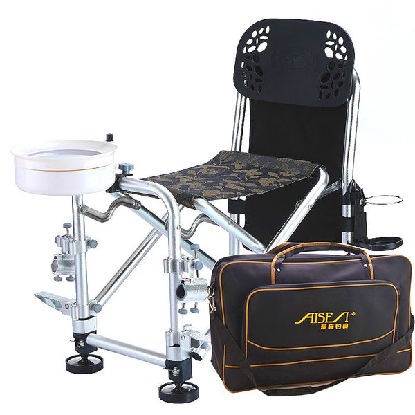 

big size multifunctional foldable fishing chair with bag portable outdoor stool aluminum alloy beach chairs liftable leg