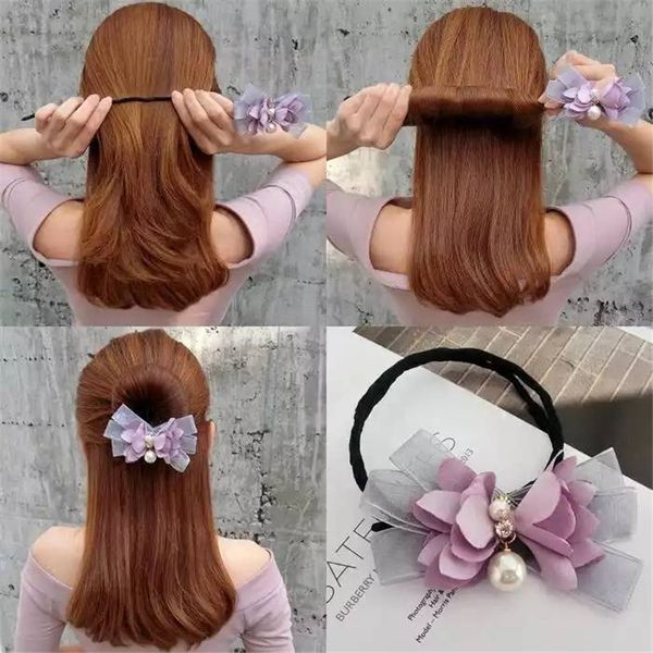 Women Updo Flower Magic Bun Maker Girl Donut Device Quick Messy