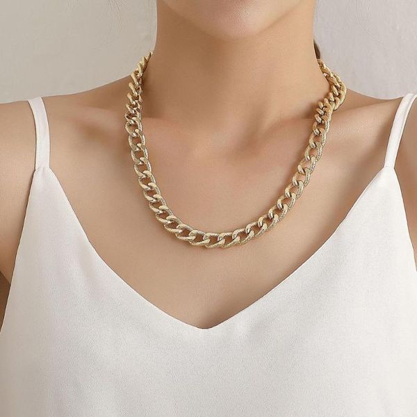 

панк майами кубинского толстые коротких choker ожерелье воротник простой минималистский коренастый ожерелье цвет золота для женщин ювелирных, Golden;silver