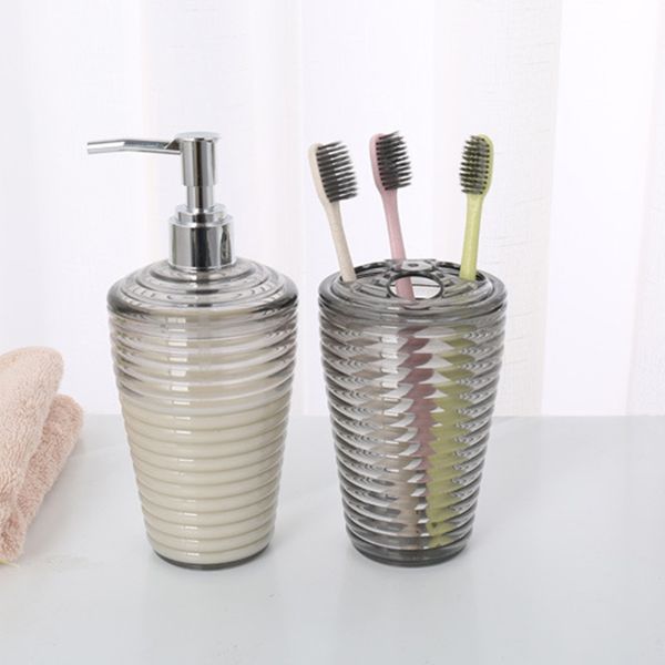 

4pcs plastic bathroom accessories set toothbrush holder soap dish dispenser tumbler bathroom sinks