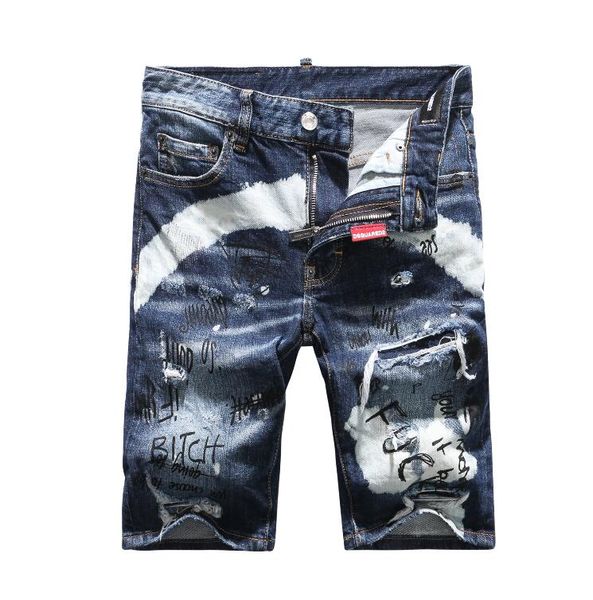 

2019 fashion new denim shorts male summer blue short pants 7920a