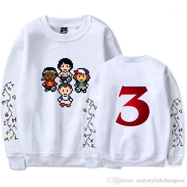 

designer mens hoodies autumn long sleeve crew neck teenager sweatshirts loose male apparel stranger things 3, Black