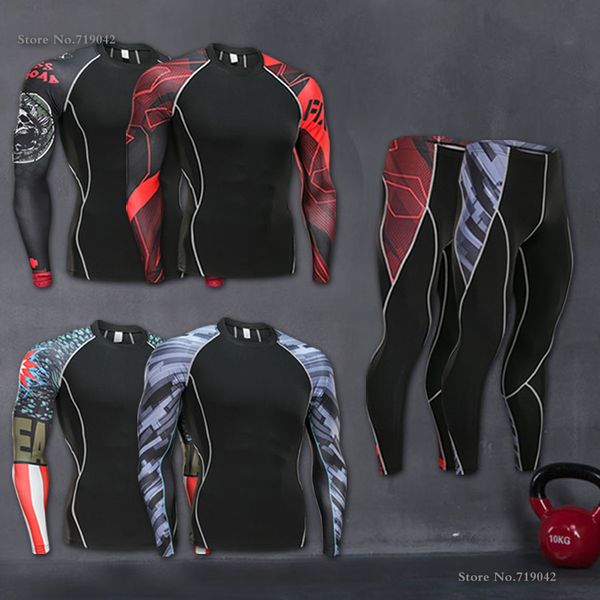 

men shirt compression sports t shirt fitness men crossfit t-shirt long sleeve running gym for male, Black;blue
