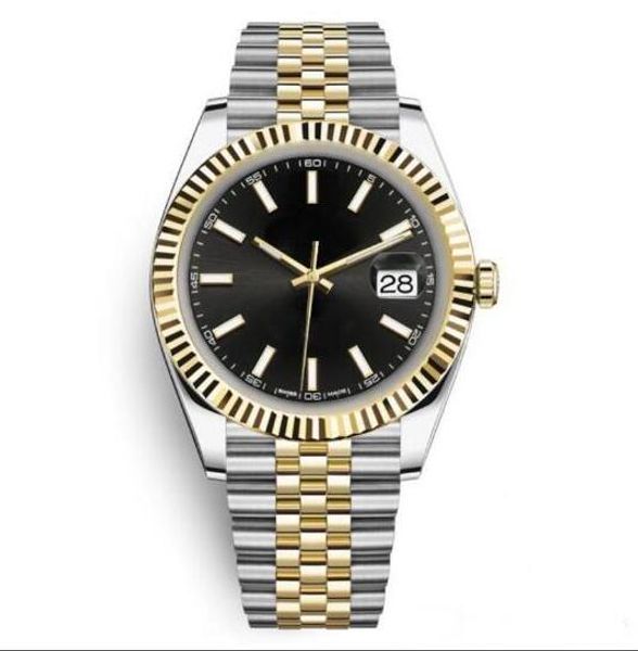 

mens watch sports automatic mechanical wristwatches 41mm two tone gold dial designer wristwatch reloj fashion dress casual watches simple, Slivery;brown
