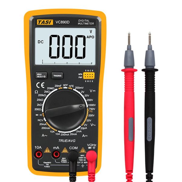 

digital multimeter vc97 dc/ac volt amp meter handheld auto ammeter ohm diode capacitance frequency ncv tester 5999 counts trms