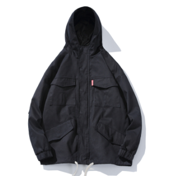 

streetwear harajuku bomber tactical jacket men hooded army jacket fashion outerwear coat hip hop hoodies korean style clothing, Black;brown