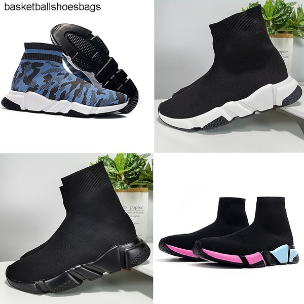 

2020mens fashion luxury designer women shoes sock speed trainer sneakers knitting slip-on casual, Black