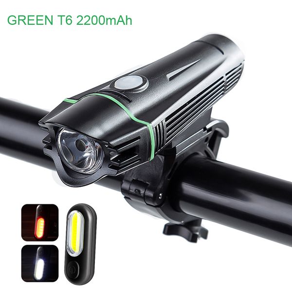 

waterproof bicycle light cyling light set powerful bicycle front headlight & back taillight 4 mode usb rechargeable t6
