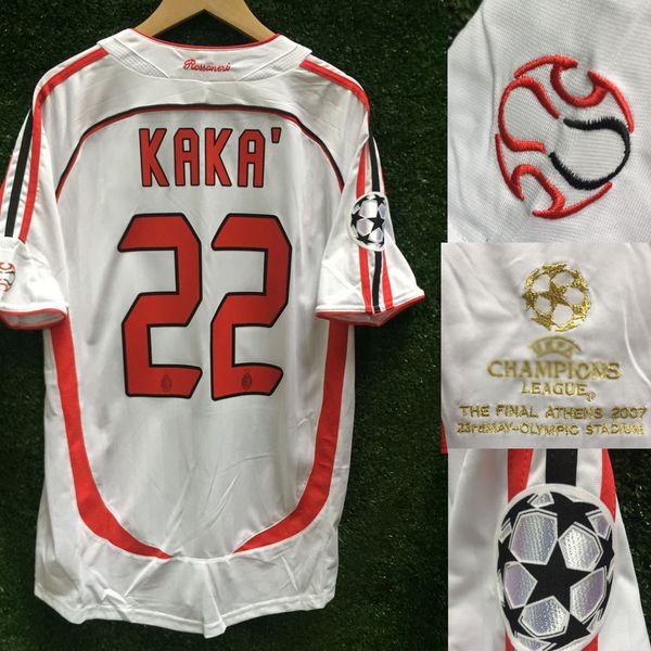 2007 Final Champions Kaká Jersey Nesta Inzaghi Pirlo Gattuso Maldini retro Class VINTAGE camisa de futebol