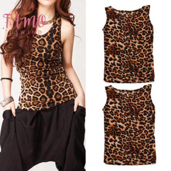 

2019 spring women leopard vest sleeveless tank casual sweatshirt clothes summer party night, White
