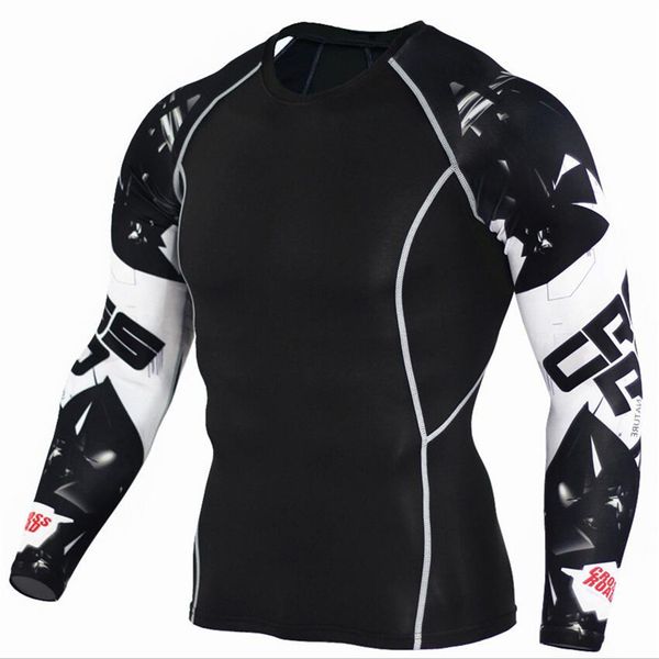 

mens compression shirts 3d teen wolf jerseys long sleeve t shirt fitness men lycra mma workout t-shirts tights brand clothing cy200515, White;black