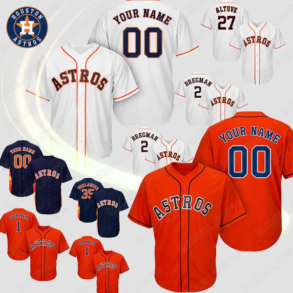 

custom Astros jerseys 27 Jose Altuve 35 Justin Verlander jersey 34 Nolan Ryan 4 George Springer any name any number Baseball jersey