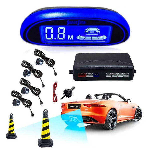 

car auto parktronic led parking sensor with 4 sensors reverse backup parking radar monitor car buzzer detector system display