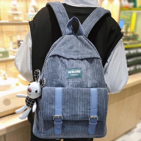 

small women corduroy backpack striped cute female school bag girl harajuku kawaii backpacks new vintage book bags student ladies