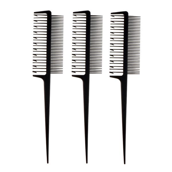 

3 pieces weaving highlighting foiling hair comb hair coloring styling combs, Silver
