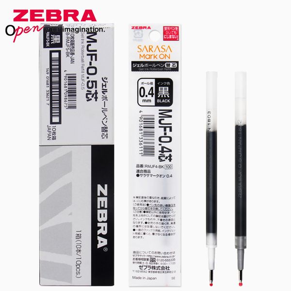 

10 шт zebra jj77 / jjs77 пресс гелевая ручка refill mjf-0,4 / 0,5 на водной основе refill 0,4 0.5mm студент тест pen черный нет matter