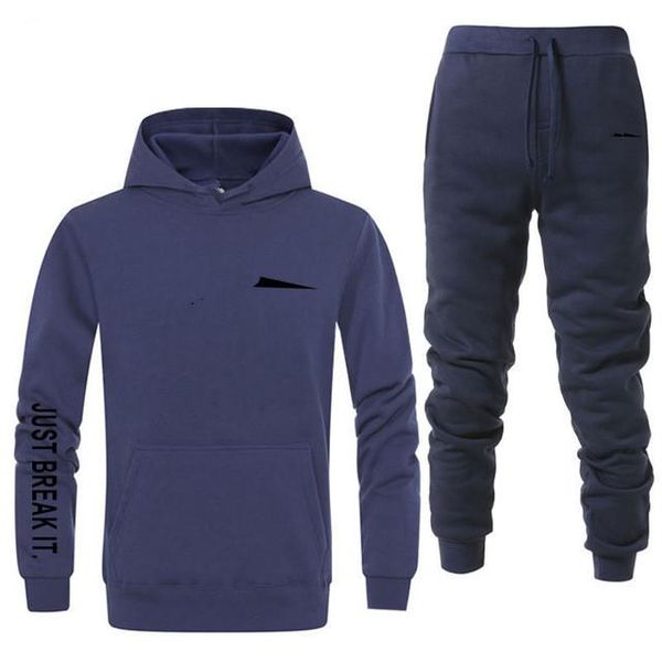 

man long sleeve hoodies tracksuits fashion letter printing hooded sweater pants suits designer male brand sportswear sweatpants 2 piece sets, Gray