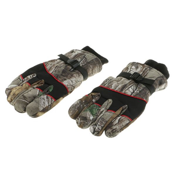 

polyester winter full-finger windproof camouflage fishing hunting gloves, Black;green