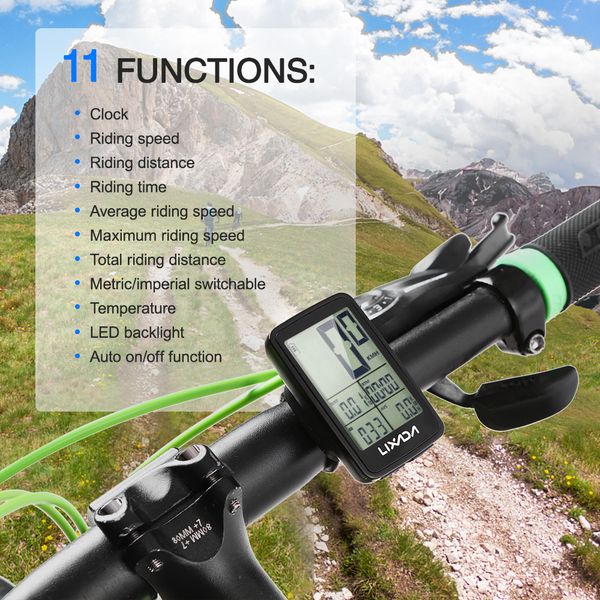 

lixada usb rechargeable wireless bike cycling computer bicycle speedometer odometer 11 fuction bike computer