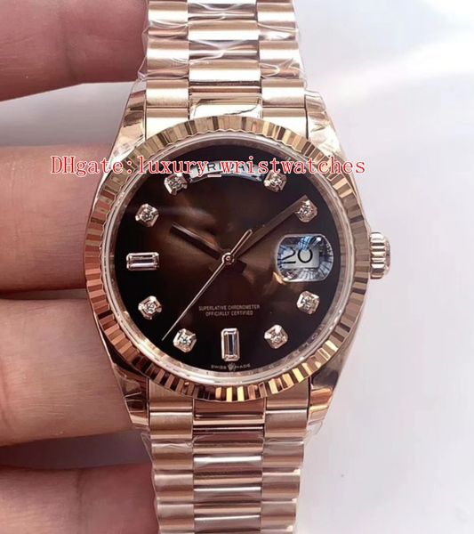 

8 colors bp men wristwatches 18k yellow gold 36mm 40mm diamond 118238 218235 228238 316l 2813 movement automatic mechanical mens watches, Slivery;brown